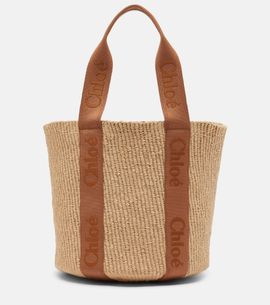 Chloe ChloÃ© Woody Large raffia shoulder bag