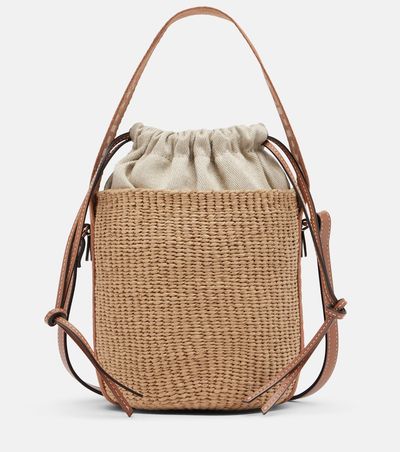 Chloe Chloé Woody Small raffia bucket bag