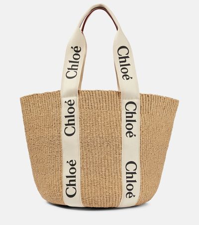 Chloe ChloÃ© x Mifuko Woody Large raffia tote