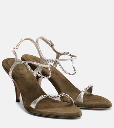 Chloe ChloÃ© Zia embellished metallic leather sandals