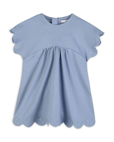 Chloe Chloe Girls' Embroidered Scalloped Dress