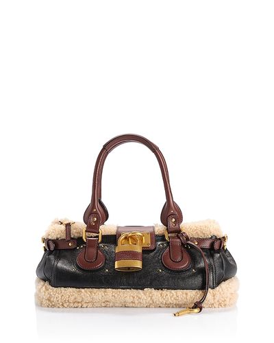 Chloe Chloe Paddington Merino Shearling & Leather Shoulder Bag
