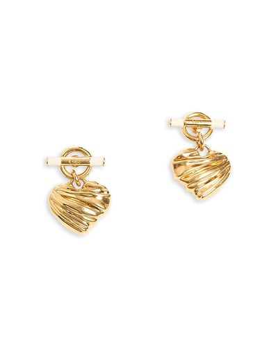Chloe Chloe Pleated Heart Earrings, 1.5L