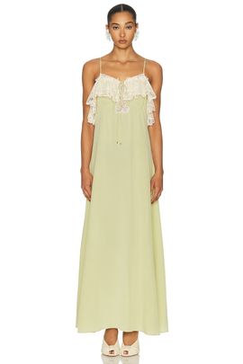 Chloe Chloe Ruffle Neck Slip Dress