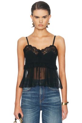 Chloe Chloe Sheer Lace Cami Top