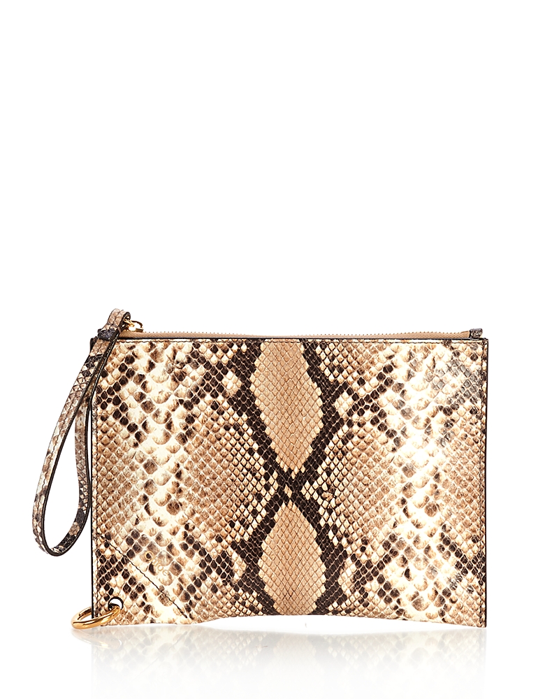 Chloe Chloe Spin Embossed Leather Zip Pouch