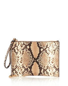 Chloe Chloe Spin Embossed Leather Zip Pouch