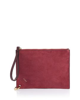 Chloe Chloe Spin Zipped Suede Pouch