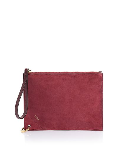 Chloe Chloe Spin Zipped Suede Pouch