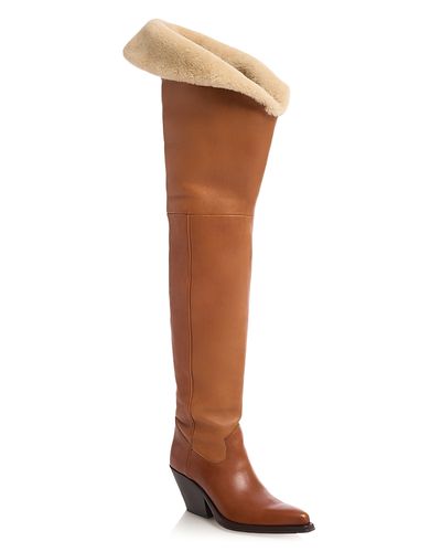 Chloe Chloe Women's Azelan Leather & Shearling Over the Knee Boots