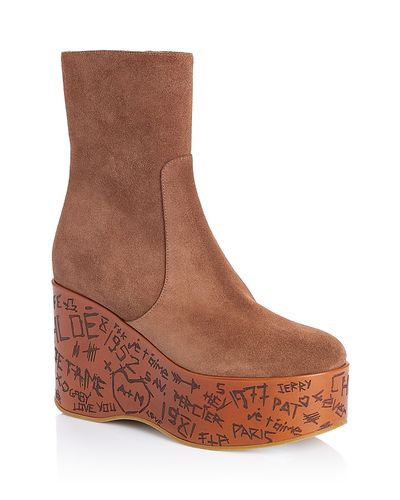 Chloe Chloe Women's Maxime Suede Wedge Ankle Boots