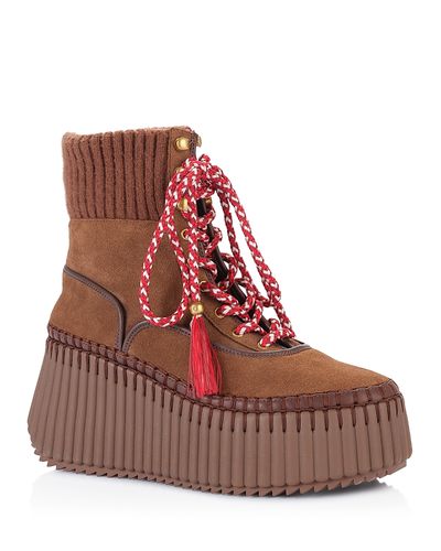 Chloe Chloe Women's Nama Leather Platform Ankle Boots
