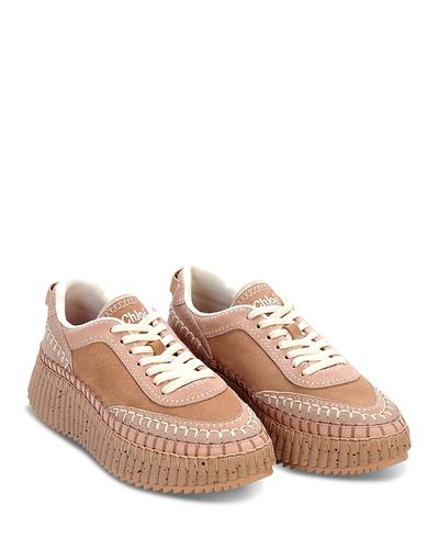 Chloe Chloe Women's Nama Suede Platform Low Top Sneakers
