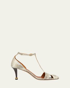 Chloe Cleia Embossed Leather Pumps