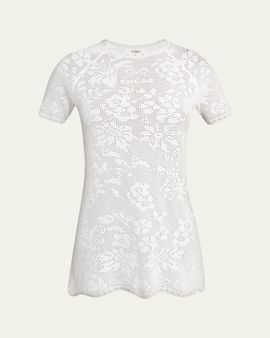 Chloe Cotton Pointelle Mini Dress