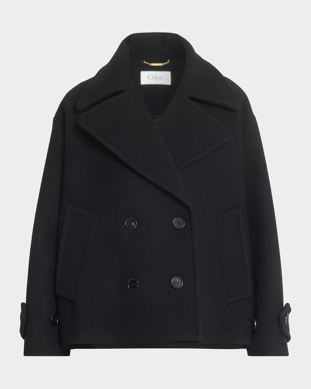 Chloe Double-Breasted Wool Short Coat