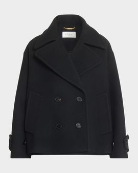 Chloe Double-Breasted Wool Short Coat