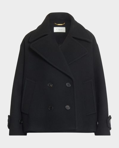 Chloe Double-Breasted Wool Short Coat