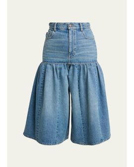 Chloe Fit-and-Flare Cropped Denim Jeans