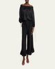 Chloe Flared Hem Silk Trousers - 2