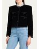 Chloe Floral-Trim Cotton Velvet Jacket - 4