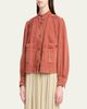 Chloe Gathered Denim Jacket - 4