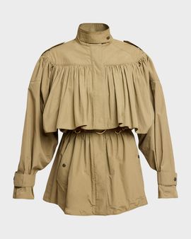 Chloe Gathered Ruffle Short Trench Coat