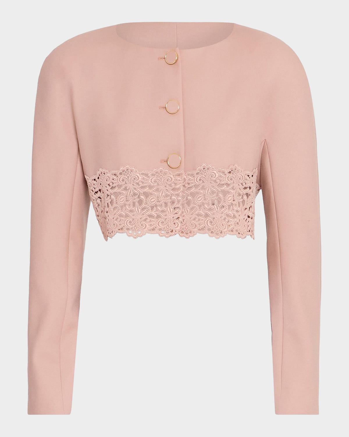Chloe Guipure Lace & Wool Crop Sweater