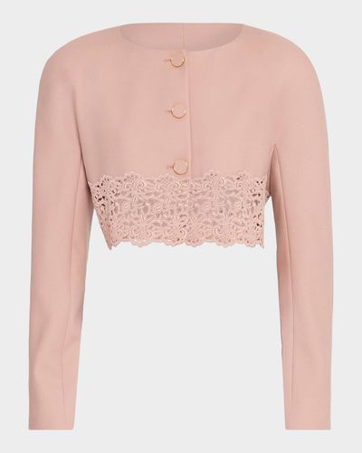 Chloe Guipure Lace & Wool Crop Sweater