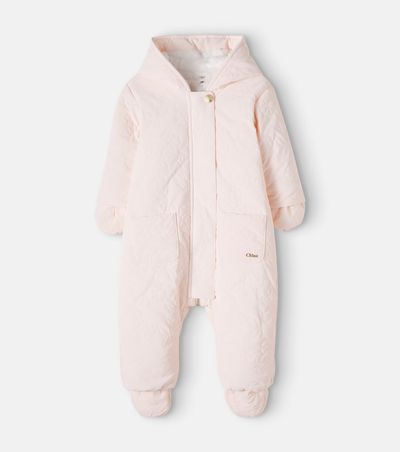 Chloe Kids Chloé Kids Baby quilted hooded snowsuit