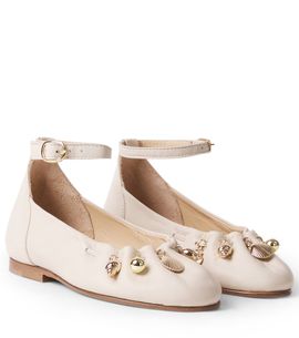 Chloe Kids Chloé Kids Embellished leather ballet flats