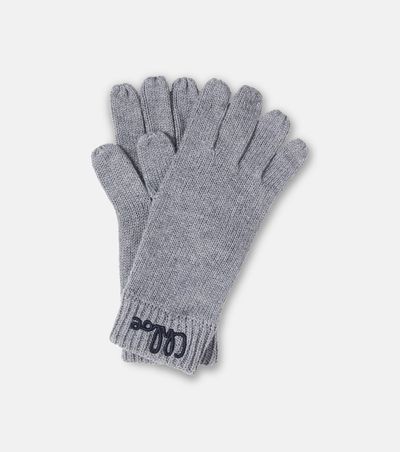 Chloe Kids Chloé Kids Embroidered cotton and wool gloves