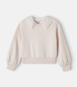 Chloe Kids Chloé Kids Embroidered cotton jersey sweater