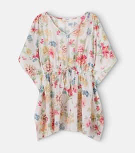 Chloe Kids Chloé Kids Floral drawstring cotton beach cover-up