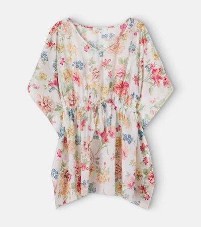 Chloe Kids Chloé Kids Floral drawstring cotton beach cover-up