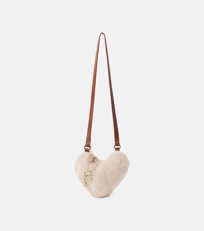 Chloe Kids Chloé Kids Heart leather-trimmed crossbody bag
