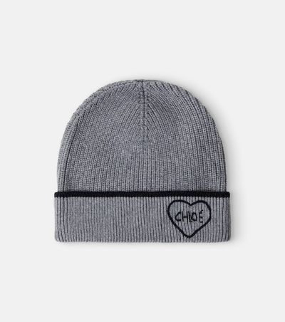 Chloe Kids Chloé Kids Logo cotton and wool beanie