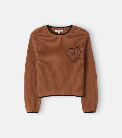 Chloe Kids Chloé Kids Logo cotton and wool sweater