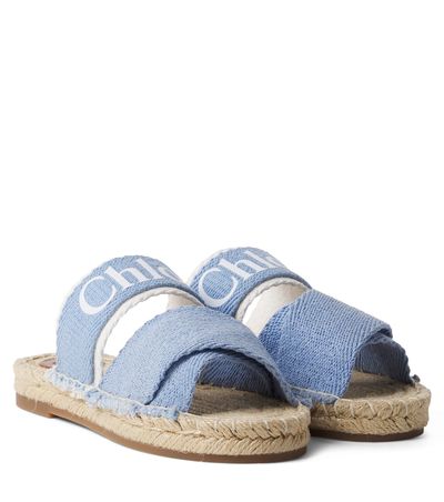 Chloe Kids Chloé Kids Logo espadrille sandals