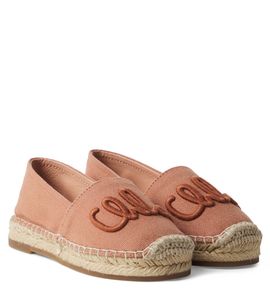 Chloe Kids Chloé Kids Logo leather-trimmed espadrilles