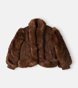 Chloe Kids Chloé Kids Quilted teddy-trimmed jacket