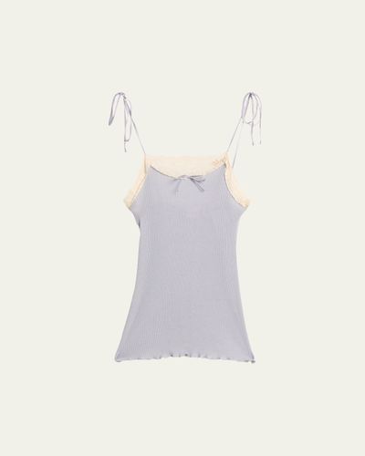 Chloe Lace-Trim Rib Cami Top
