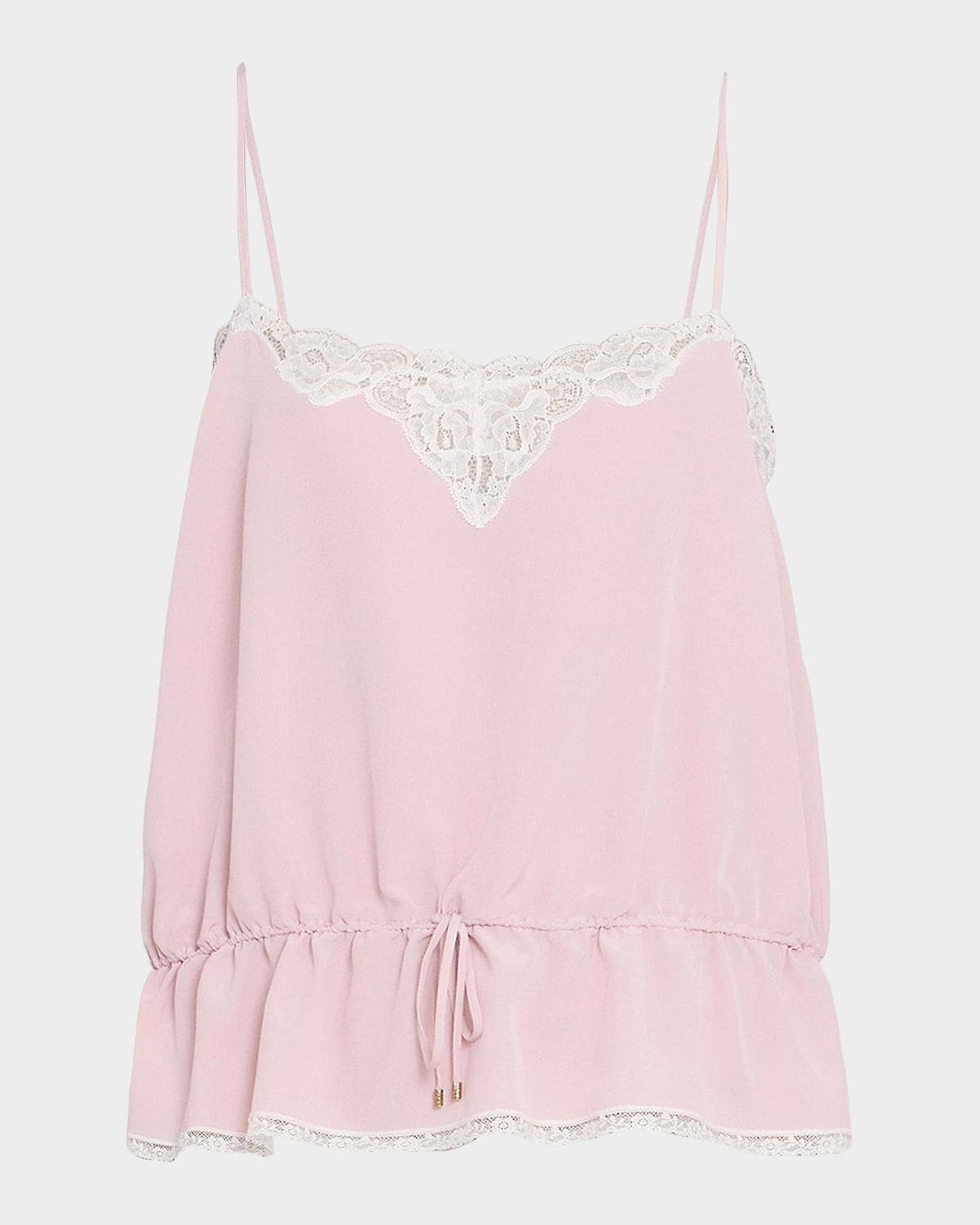 Chloe Lace-Trim Silk Camisole