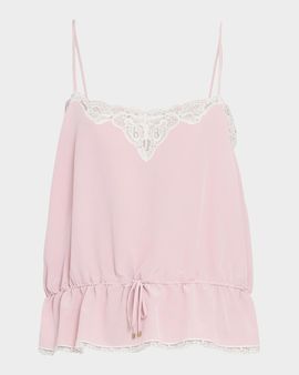 Chloe Lace-Trim Silk Camisole