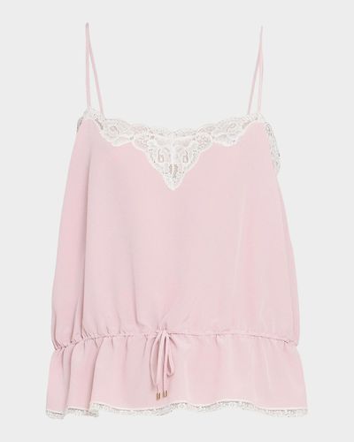 Chloe Lace-Trim Silk Camisole