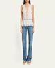 Chloe Lace-Trim Silk Sleeveless Peplum Top - 2