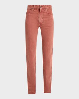 Chloe Mid-Rise Denim Straight-Leg Jeans