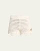 Chloe Organic Cotton Crochet Knit Shorts - 1
