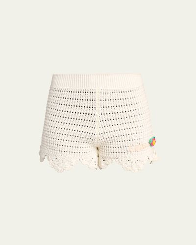 Chloe Organic Cotton Crochet Knit Shorts