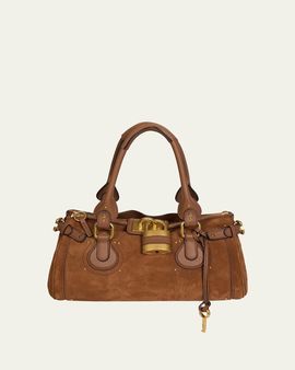 Chloe Paddington Padlock Suede Shoulder Bag